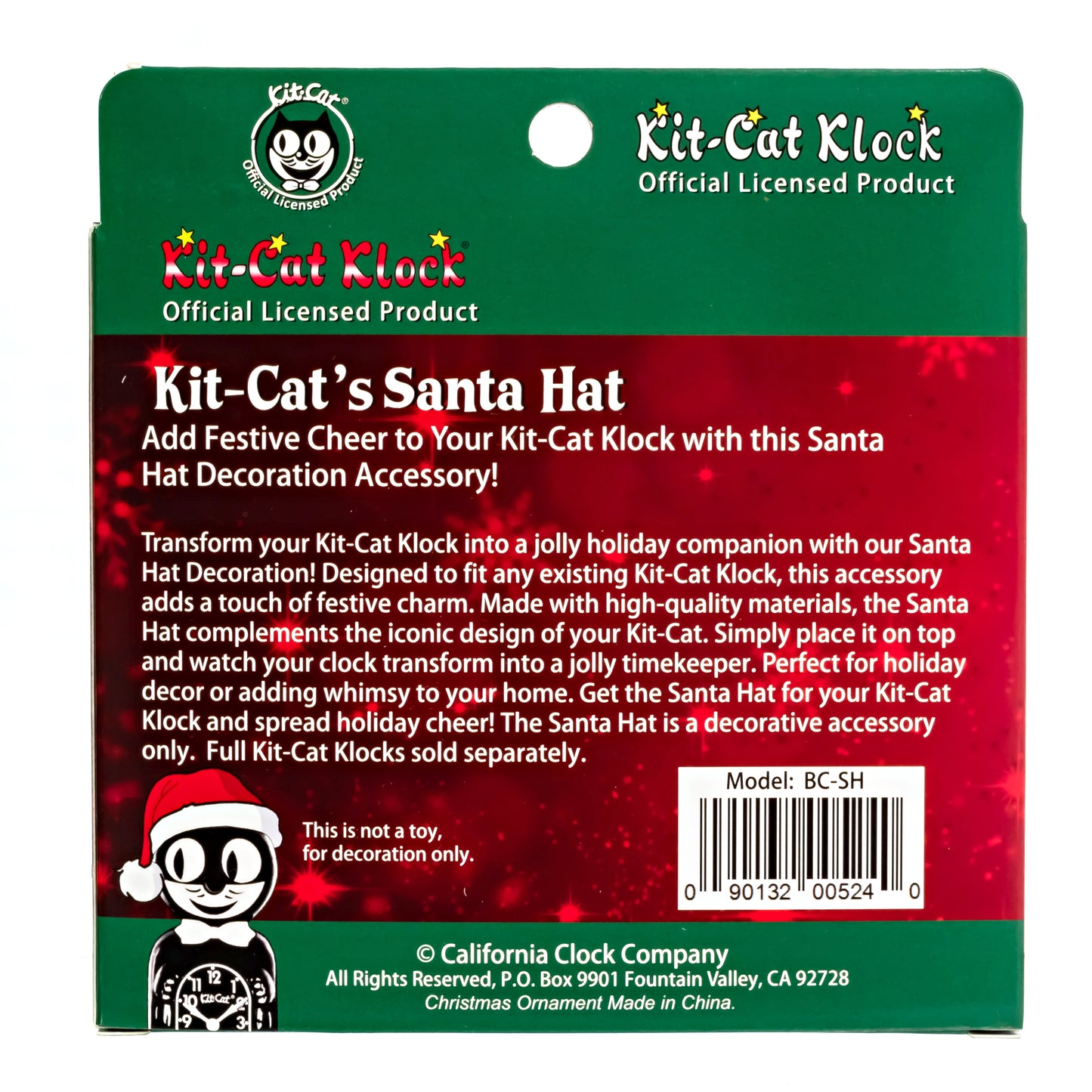 Santa Hat Decoration for full sized Kit-Cat Klocks