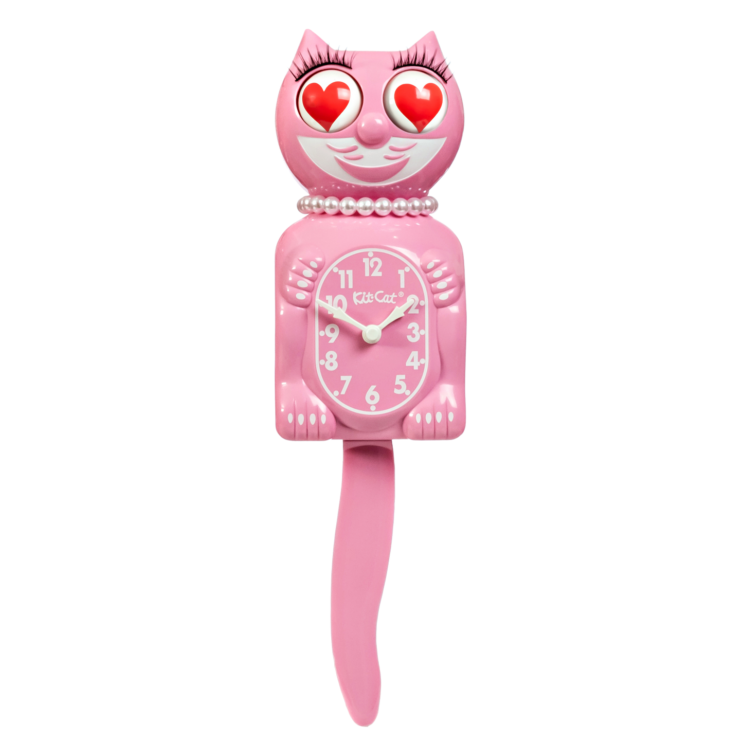 Pink Satin Lady Kit-Cat with Heart Eyes