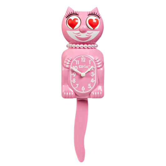 Retired Pink Satin Lady Kit-Cat with Heart Eyes