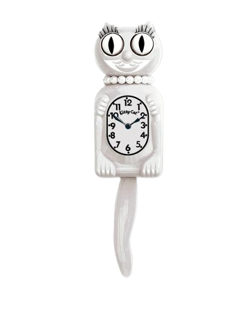 Limited Edition White Miss Kitty cat klock