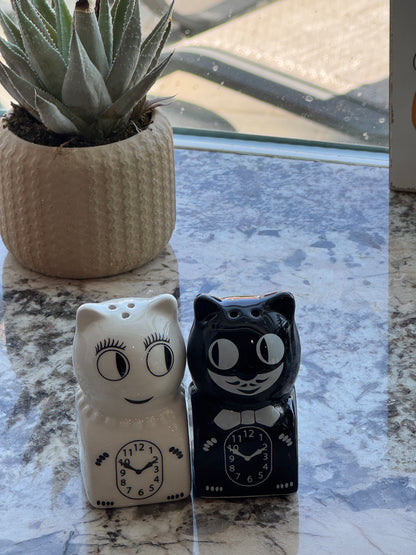 NEW: Kit-Cat Handpainted Salt & Pepper Shakers