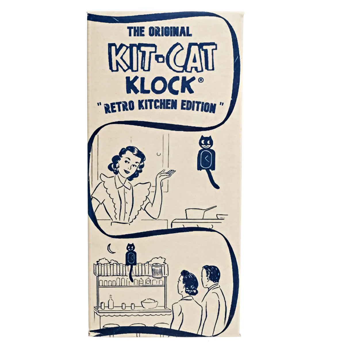 Retro Black Kitchen Edition Kit-Cat Klock
