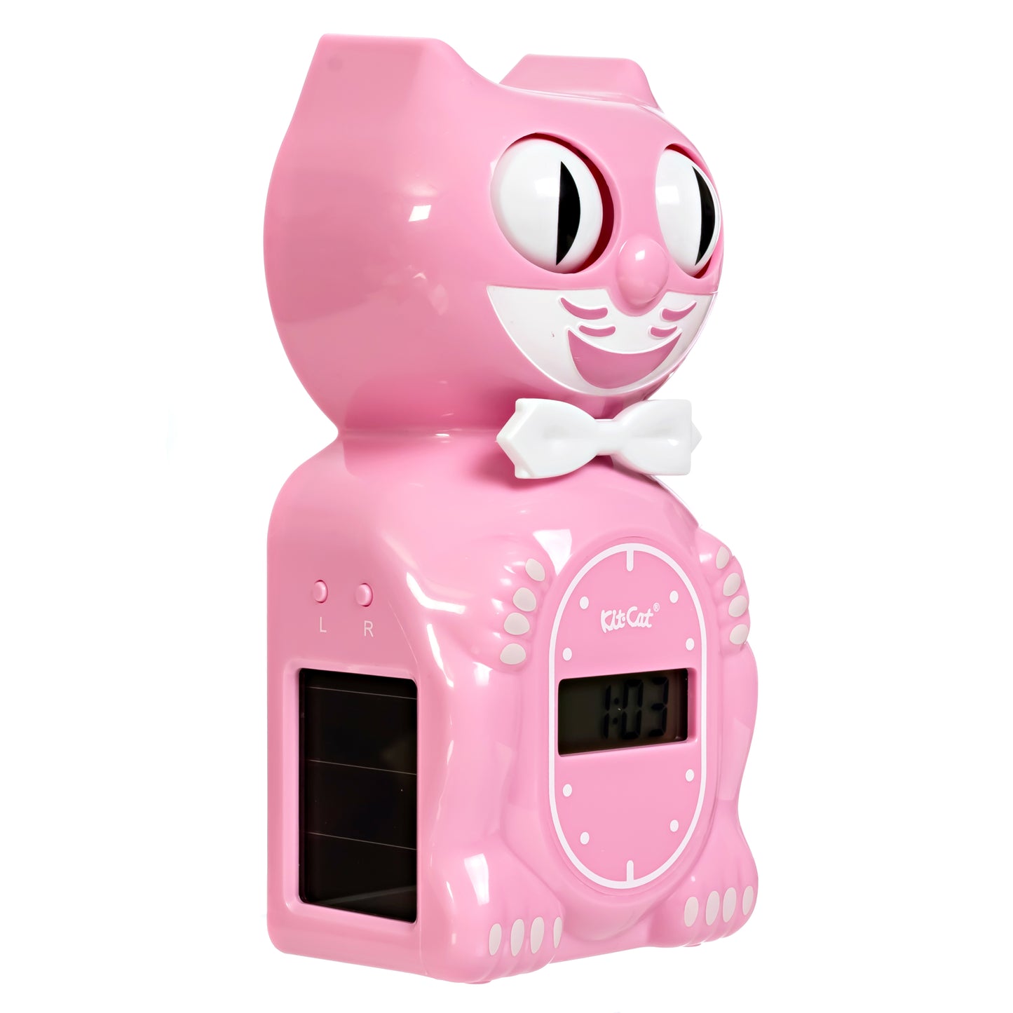 Solar Kit-Cat Digital Alarm Klock - Pink Satin