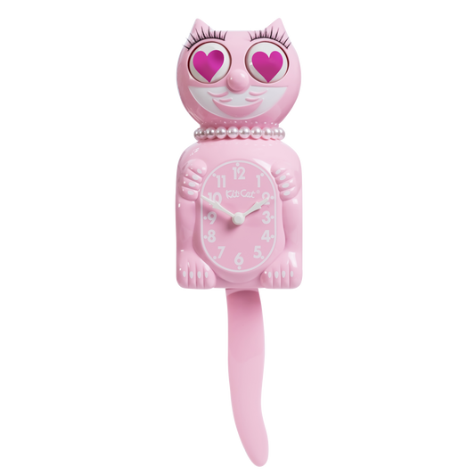 Magenta Heart Bubblegum Lady Kit-Cat Klock