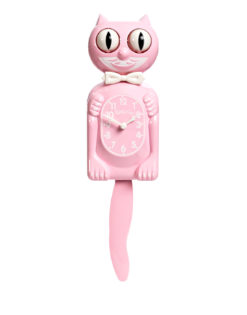 Bubblegum Pink Kitty-Cat Klock (12.75" high)