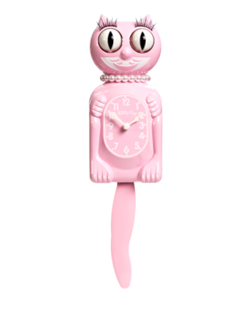 Bubblegum Pink Miss Kitty-Cat Klock (12.75" high)