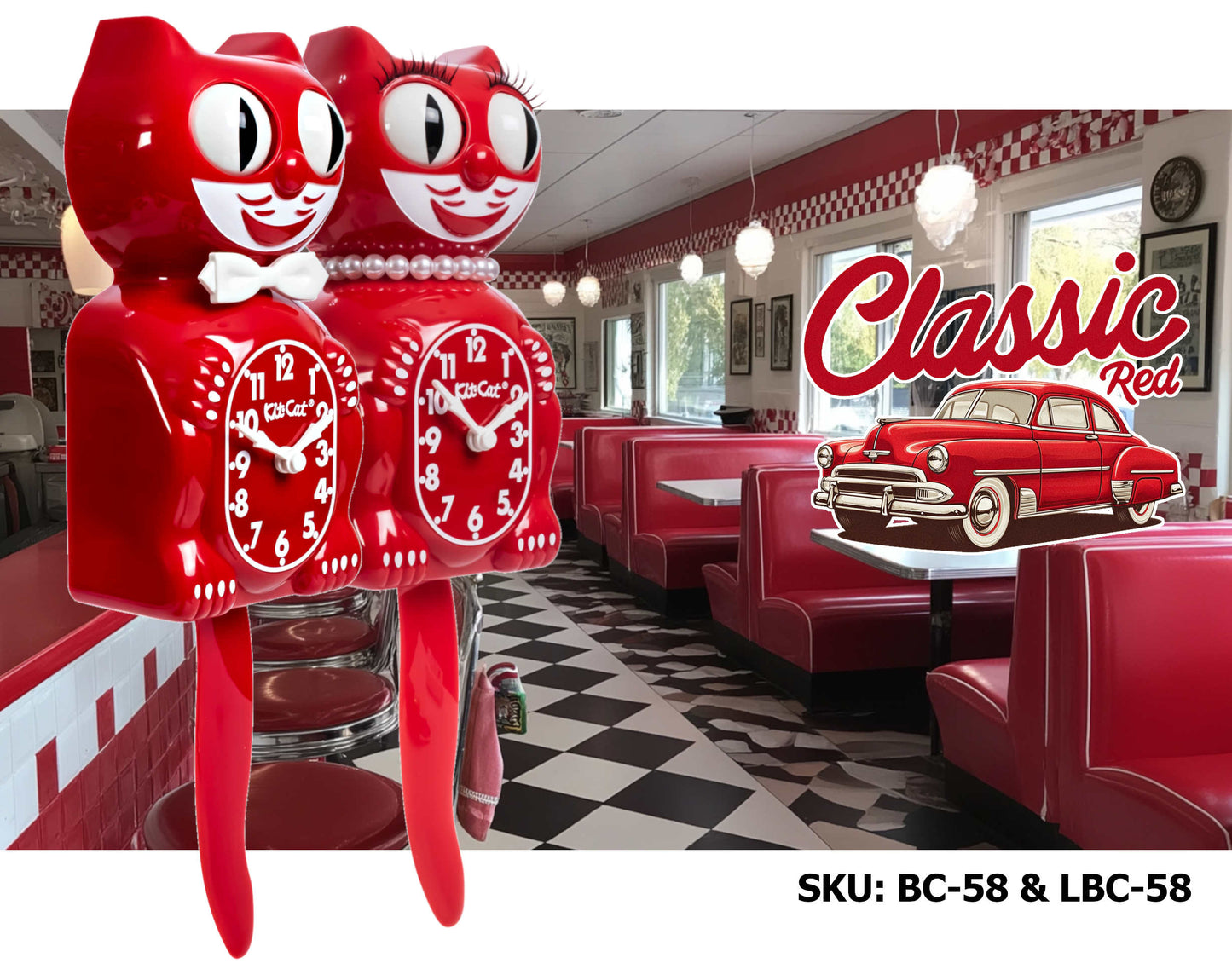 Classic Red Lady Limited Edition Kit-Cat Klock