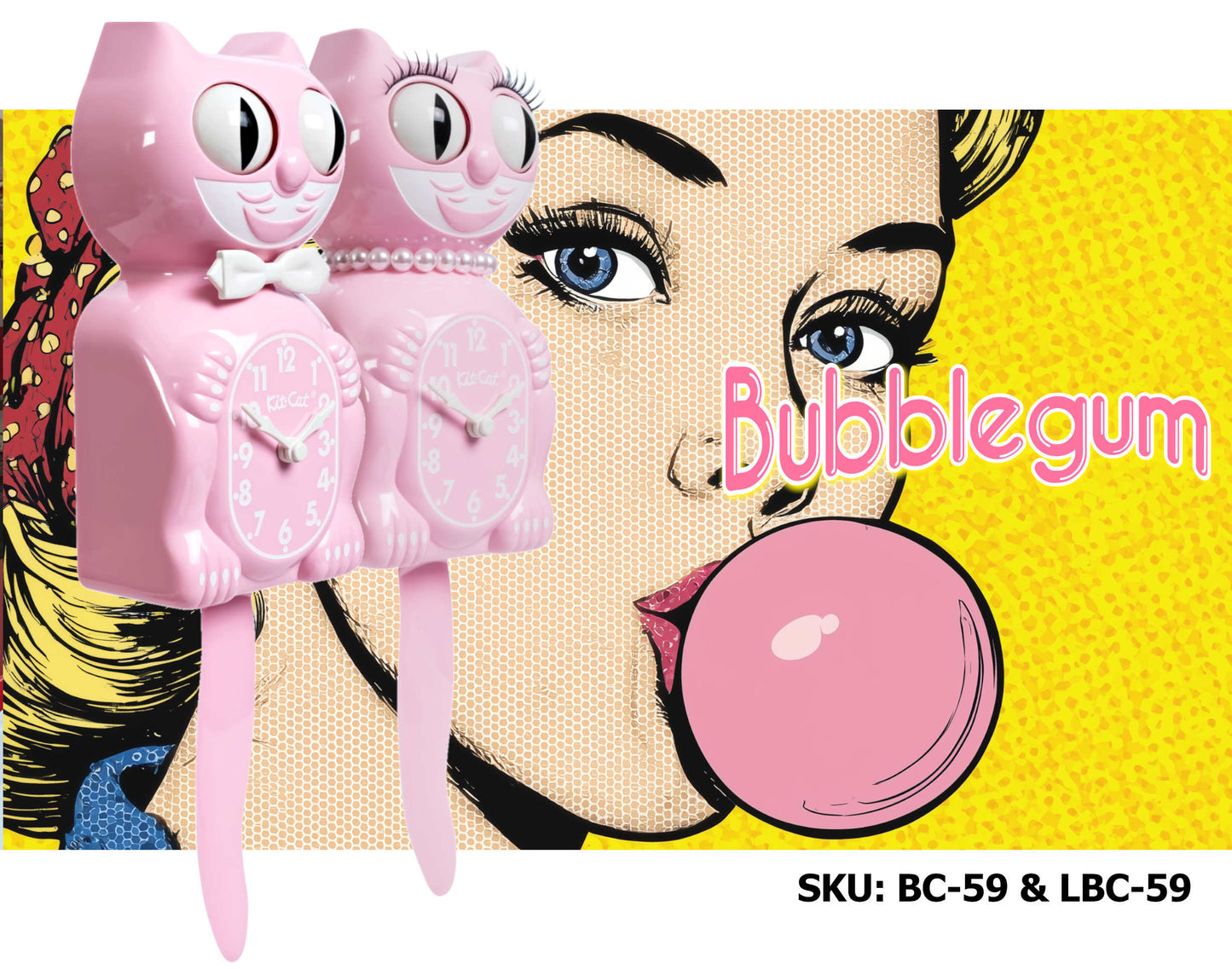 Bubblegum Pink Lady Limited Edition Kit-Cat Klock