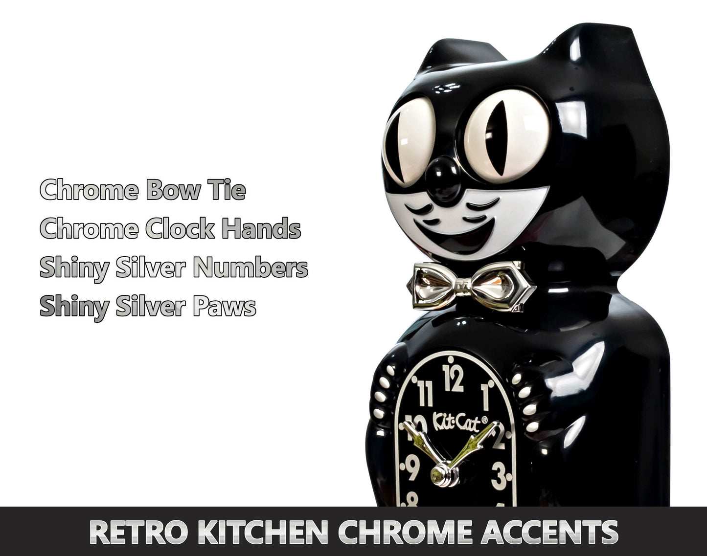 Retro Black Kitchen Edition Kit-Cat Klock