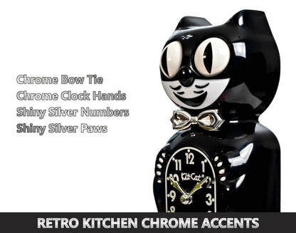 Retro Black Kitchen Edition Kit-Cat Klock
