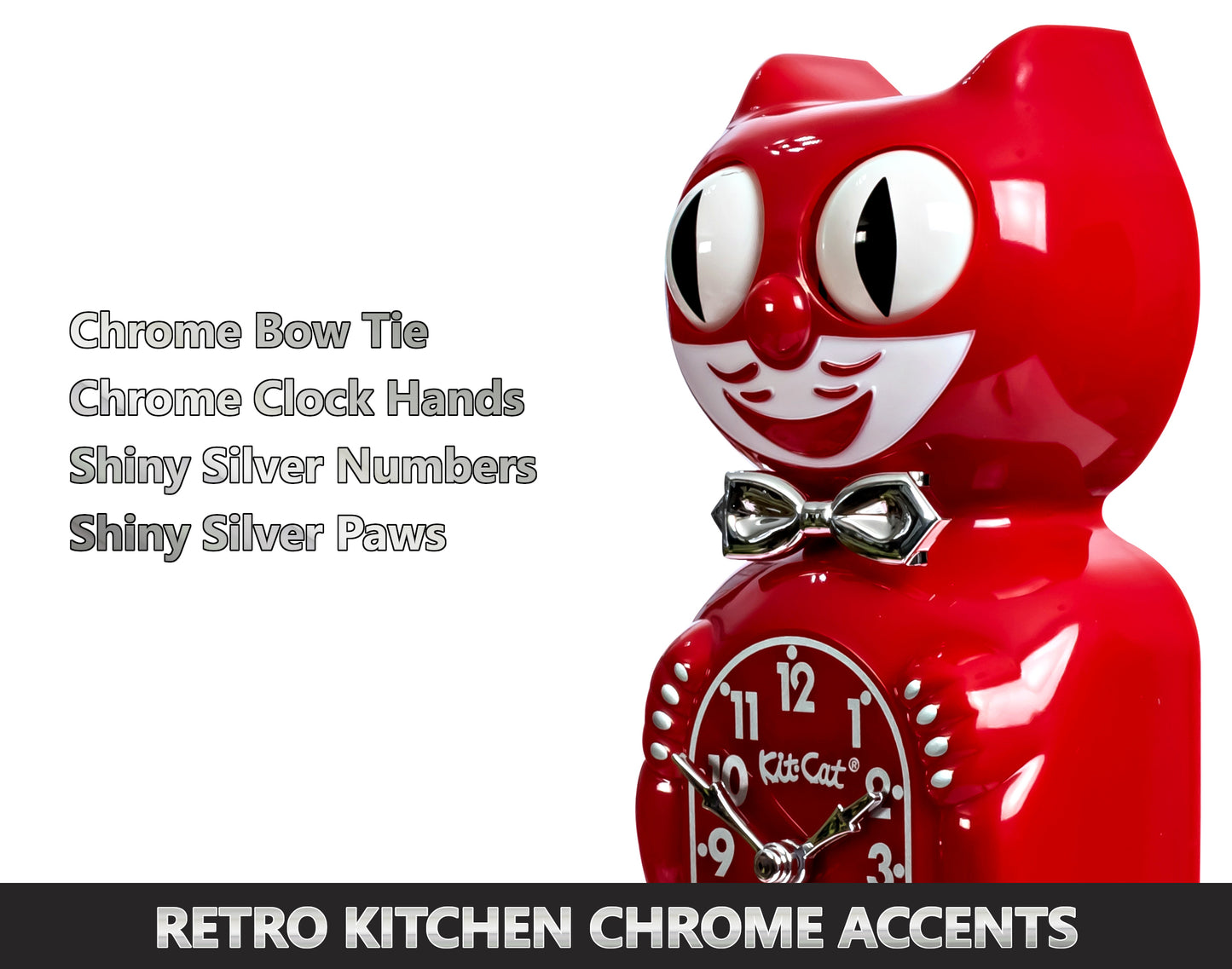 Retro Red Kitchen Edition Kit-Cat Klock