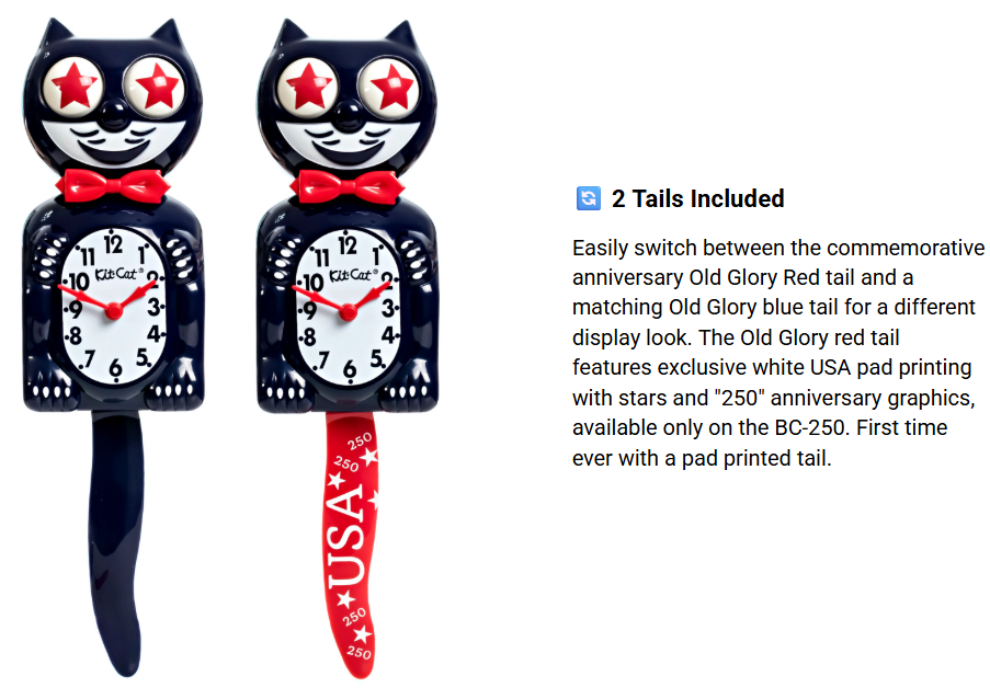Old Glory Special Edition Kit-Cat Klock