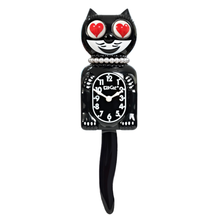 Lady Heart Eyes Edition - Black Kit-Cat Klock