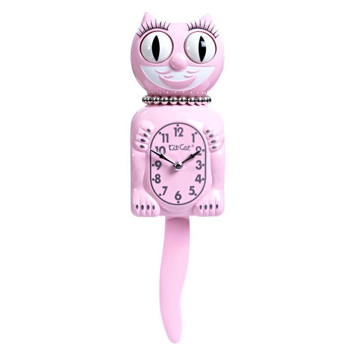 Retro Pink Lady Kitchen Edition Kit-Cat Klock
