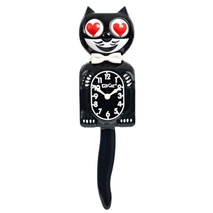 Heart Eyes Edition - Black Kit-Cat Klock (15.5" high)