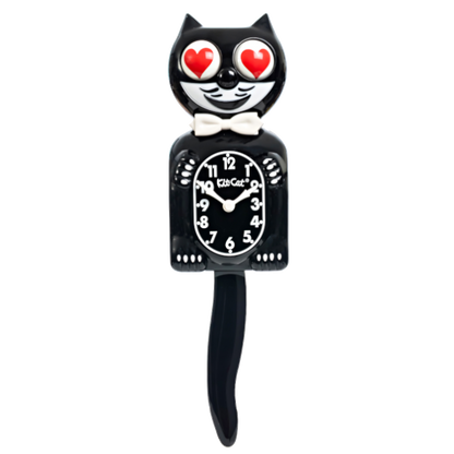 Heart Eyes Edition - Black Kit-Cat Klock (15.5" high)