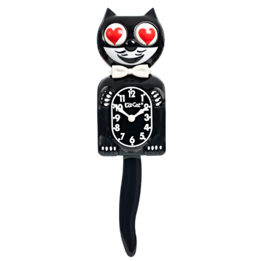 Heart Eyes Edition - Black Kit-Cat Klock (15.5" high)