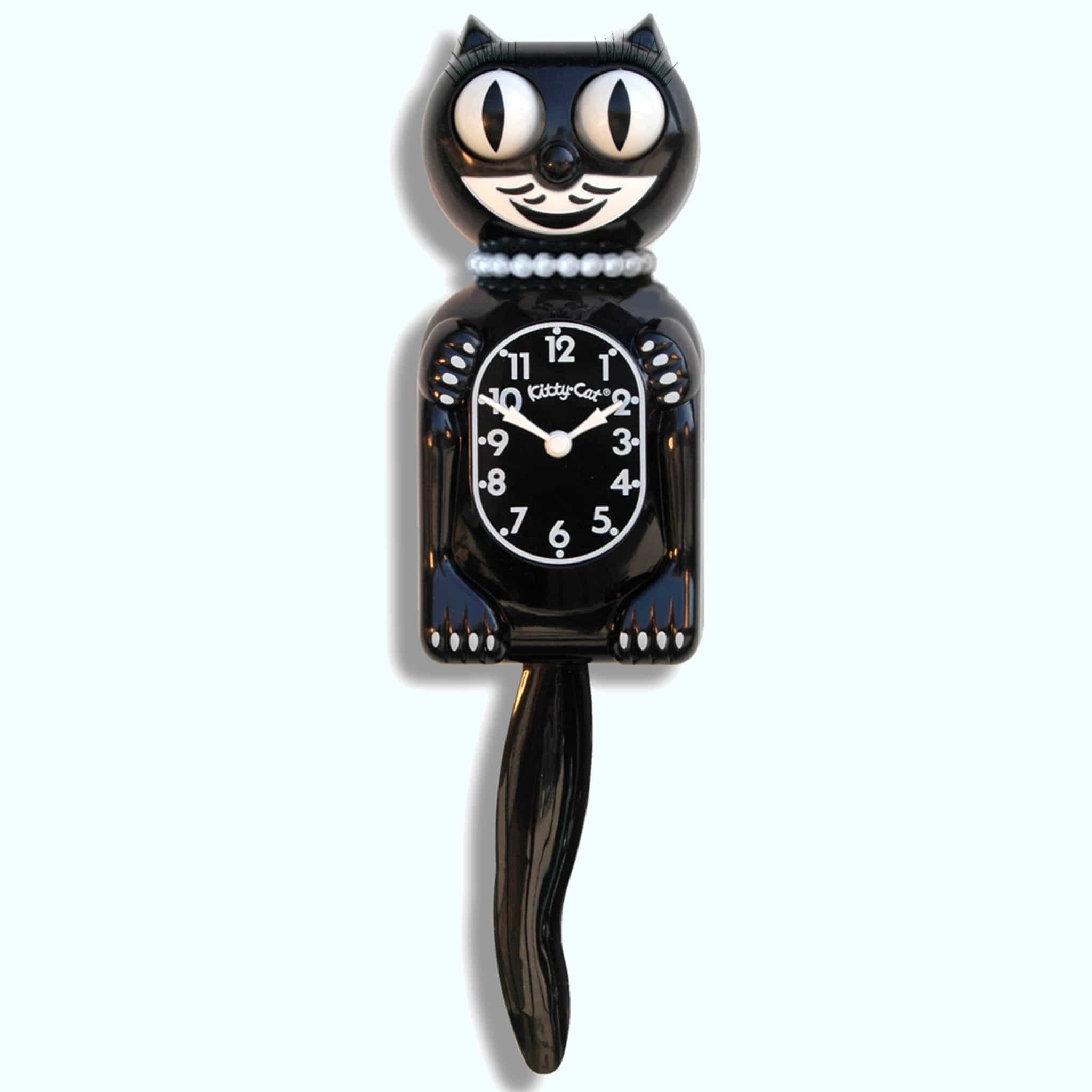 CLASSIC BLACK KIT CAT CLOCK 15.5" Free Battery USA MADE Official Kit-Cat Klock 